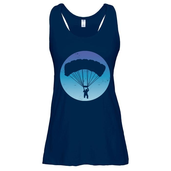 Skydiving Hobby Silhouette Ladies Essential Flowy Tank