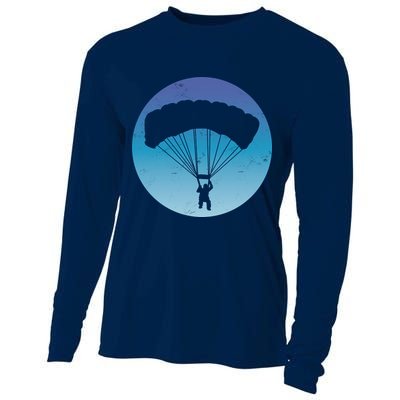 Skydiving Hobby Silhouette Cooling Performance Long Sleeve Crew