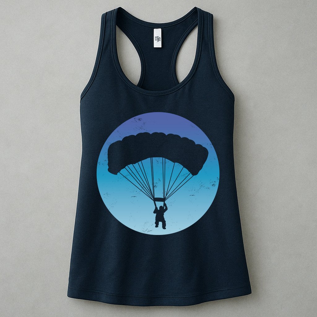 Skydiving Hobby Silhouette Womens Tank Top