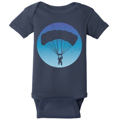 Skydiving Hobby Silhouette Baby Bodysuit