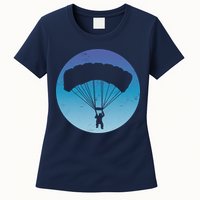 Skydiving Hobby Silhouette Womens T-Shirt