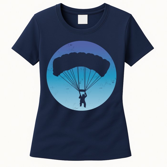 Skydiving Hobby Silhouette Womens T-Shirt