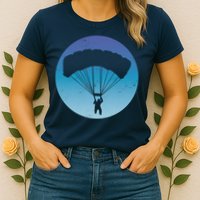 Skydiving Hobby Silhouette Womens T-Shirt