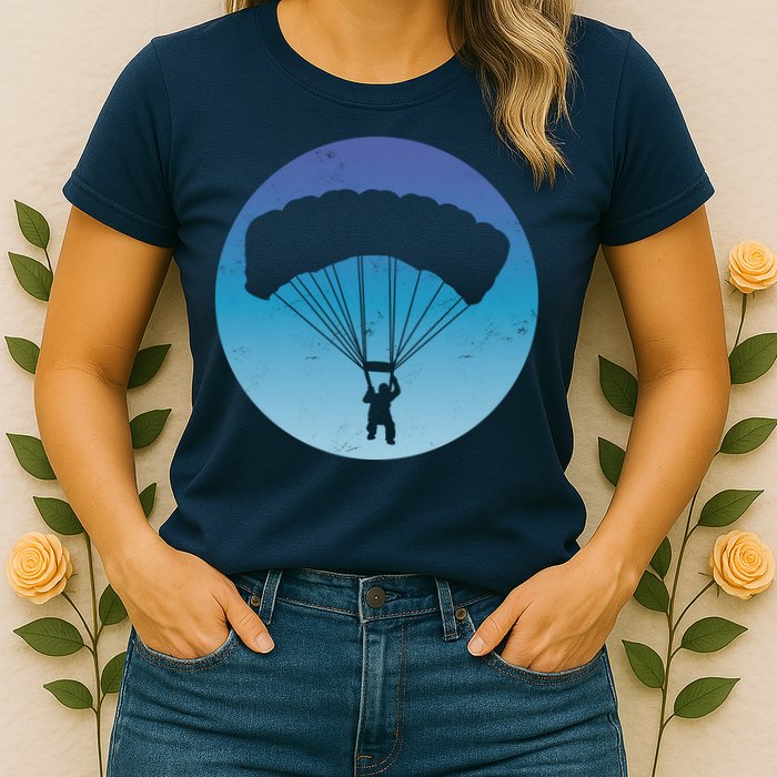 Skydiving Hobby Silhouette Womens T-Shirt