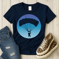 Skydiving Hobby Silhouette Womens T-Shirt