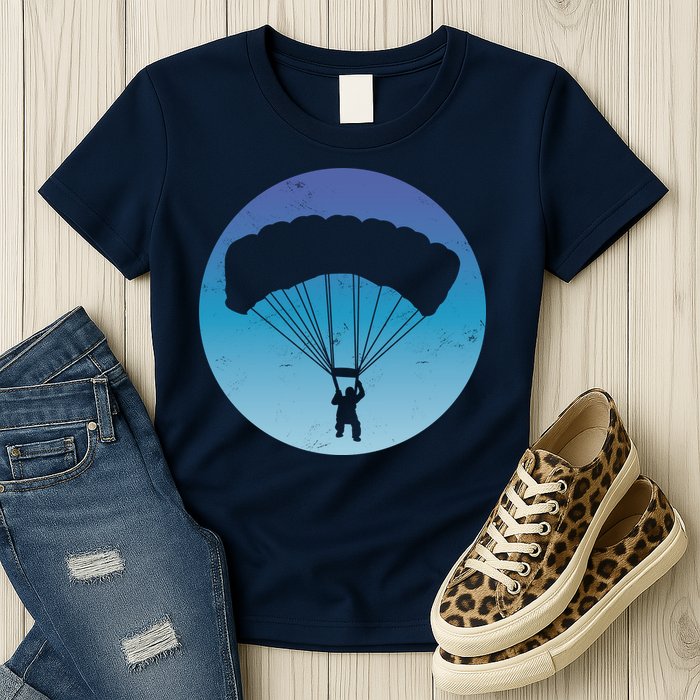 Skydiving Hobby Silhouette Womens T-Shirt