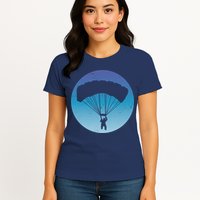 Skydiving Hobby Silhouette Womens T-Shirt