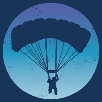 Skydiving Hobby Silhouette Womens T-Shirt