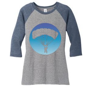 Skydiving Hobby Silhouette Women's Tri-Blend 3/4-Sleeve Raglan Shirt