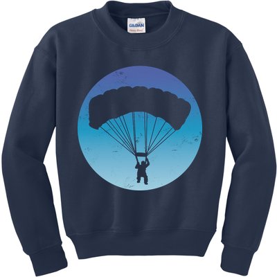 Skydiving Hobby Silhouette Kids Sweatshirt