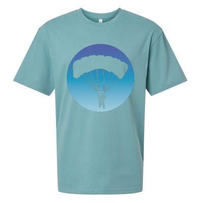 Skydiving Hobby Silhouette Sueded Cloud Jersey T-Shirt