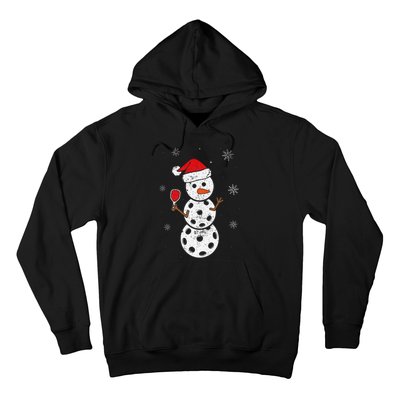 Santa Hat Snowman Gifts For Xmas Funny Pickleball Christmas Hoodie