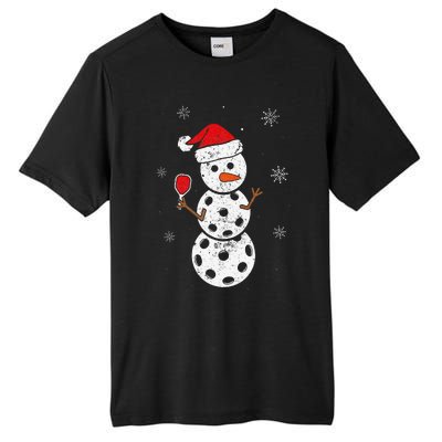 Santa Hat Snowman Gifts For Xmas Funny Pickleball Christmas Tall Fusion ChromaSoft Performance T-Shirt