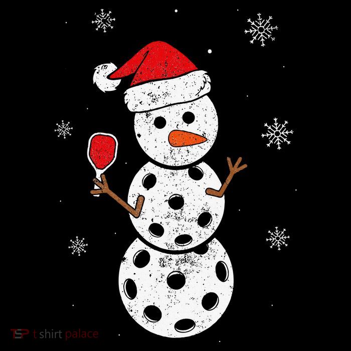 Santa Hat Snowman Gifts For Xmas Funny Pickleball Christmas Premium T-Shirt