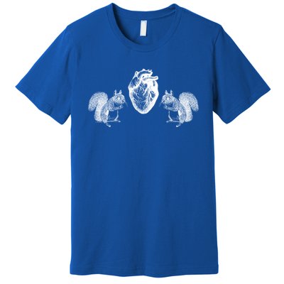 Squirrel Heart Squirrel Nature Anatomy By B Moss Cute Gift Premium T-Shirt