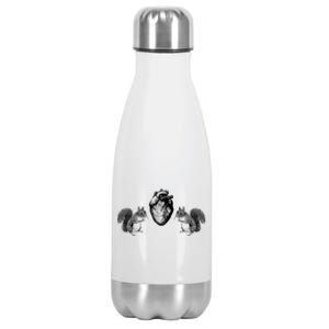 Squirrel Heart Squirrel Nature Anatomy By B Moss Cute Gift Stainless Steel Insulated Water Bottle