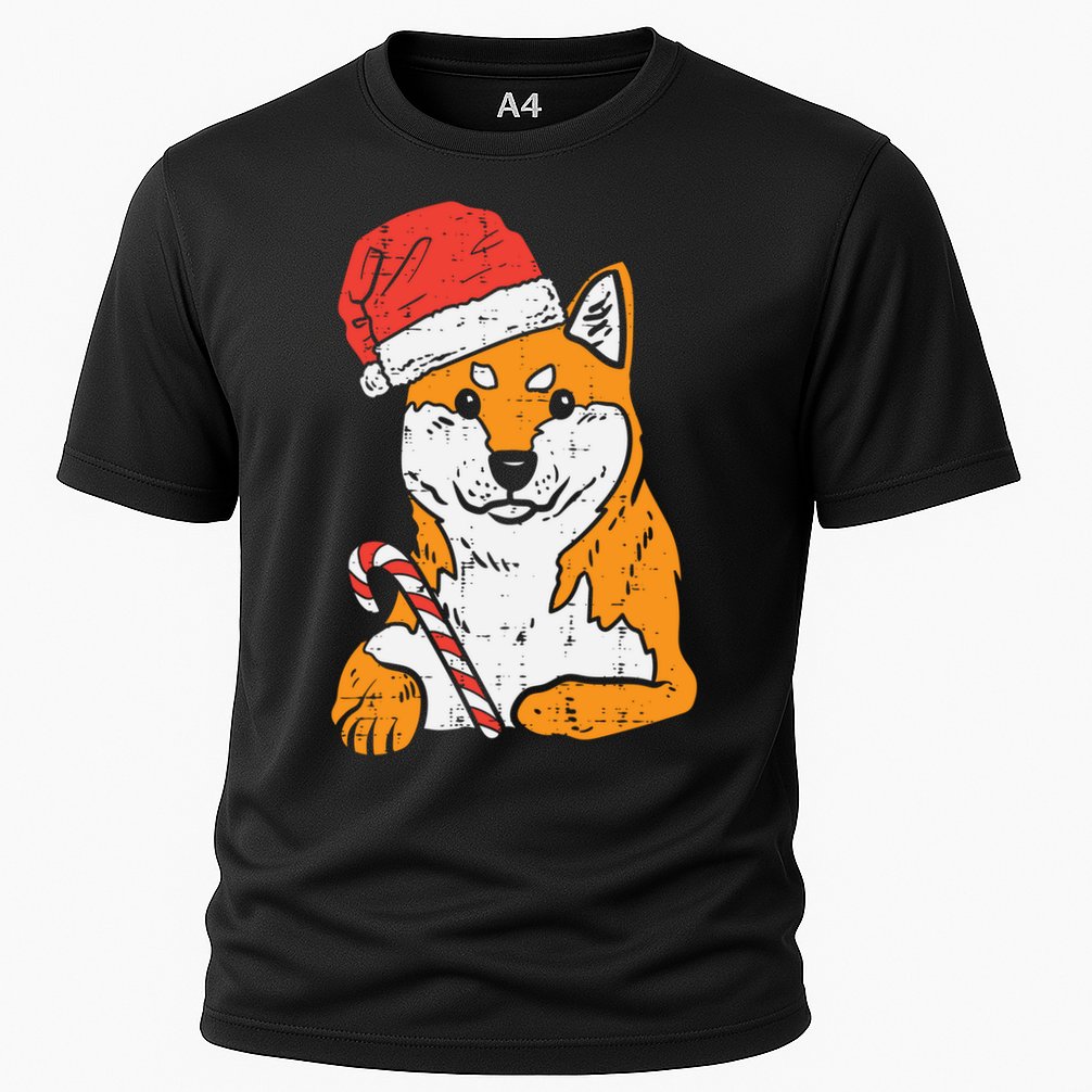Santa Hat Shiba Inu Akita Dog Christmas Pajamas Xmas Pj Doge Meaningful Gift Cooling Performance Crew T-Shirt