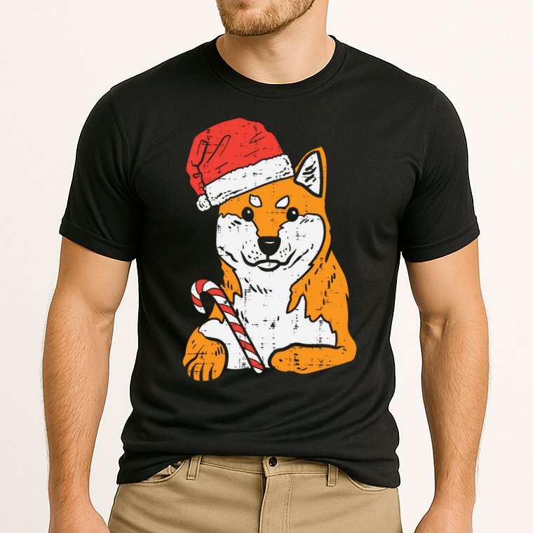 Santa Hat Shiba Inu Akita Dog Christmas Pajamas Xmas Pj Doge Meaningful Gift Cooling Performance Crew T-Shirt