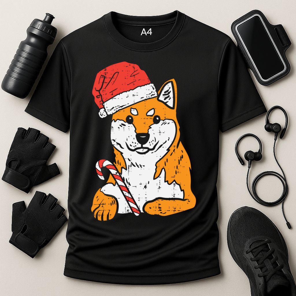 Santa Hat Shiba Inu Akita Dog Christmas Pajamas Xmas Pj Doge Meaningful Gift Cooling Performance Crew T-Shirt