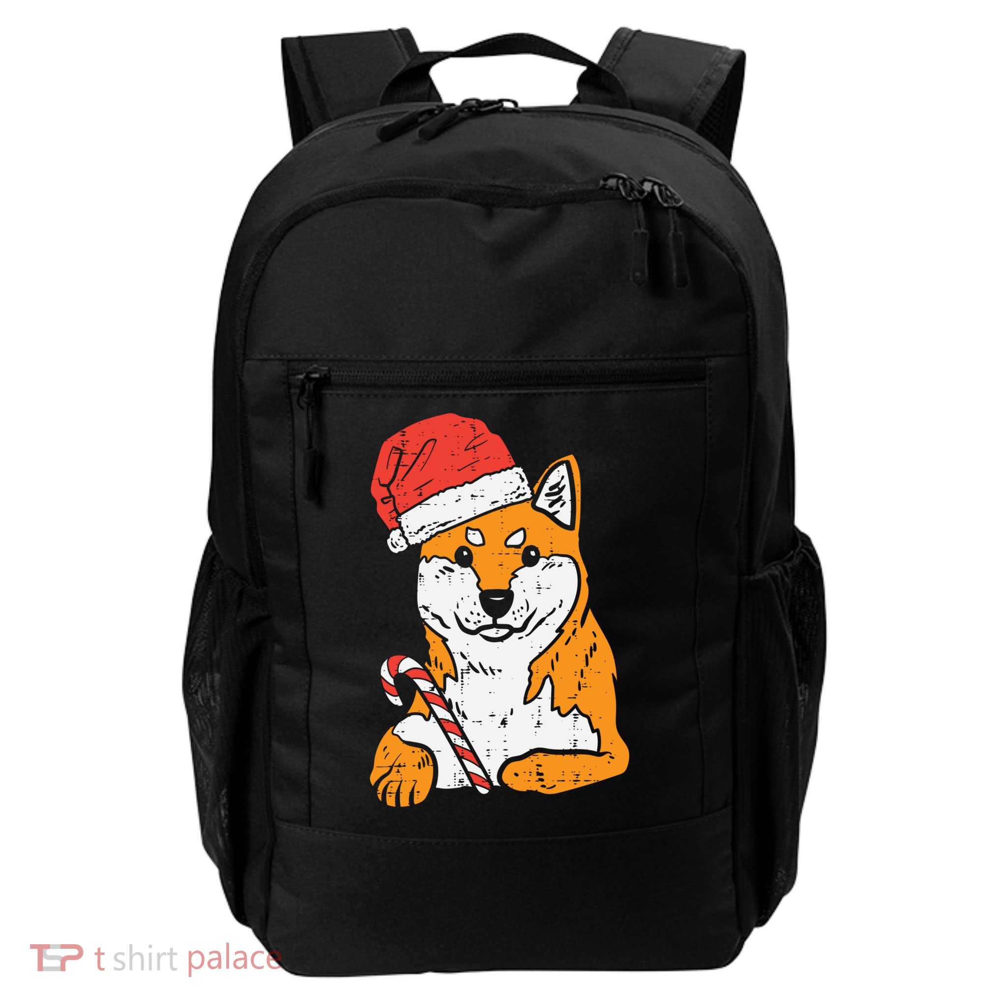 Santa Hat Shiba Inu Akita Dog Christmas Pajamas Xmas Pj Doge Meaningful Gift Backpack