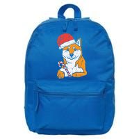 Santa Hat Shiba Inu Akita Dog Christmas Pajamas Xmas Pj Doge Meaningful Gift 16 in Basic Backpack
