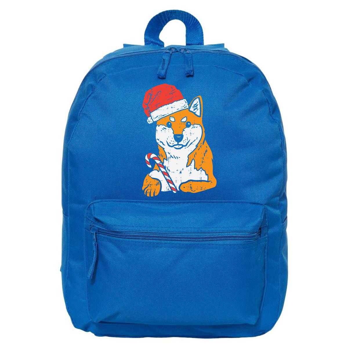 Santa Hat Shiba Inu Akita Dog Christmas Pajamas Xmas Pj Doge Meaningful Gift 16 in Basic Backpack