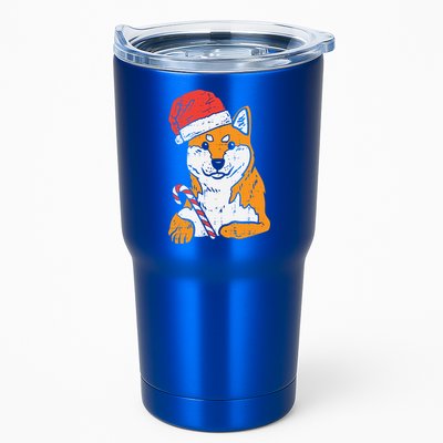 Santa Hat Shiba Inu Akita Dog Christmas Pajamas Xmas Pj Doge Meaningful Gift Tumbler