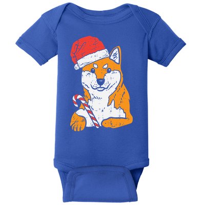 Santa Hat Shiba Inu Akita Dog Christmas Pajamas Xmas Pj Doge Meaningful Gift Baby Bodysuit