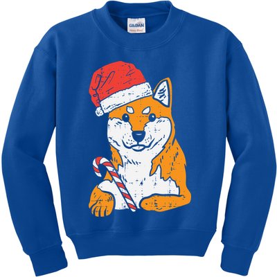 Santa Hat Shiba Inu Akita Dog Christmas Pajamas Xmas Pj Doge Meaningful Gift Kids Sweatshirt