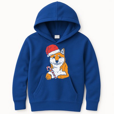 Santa Hat Shiba Inu Akita Dog Christmas Pajamas Xmas Pj Doge Meaningful Gift Kids Hoodie