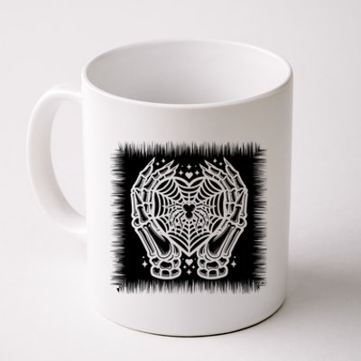 Spooky Halloween Skeleton Hand Heart Spiderweb Cool Gift Coffee Mug