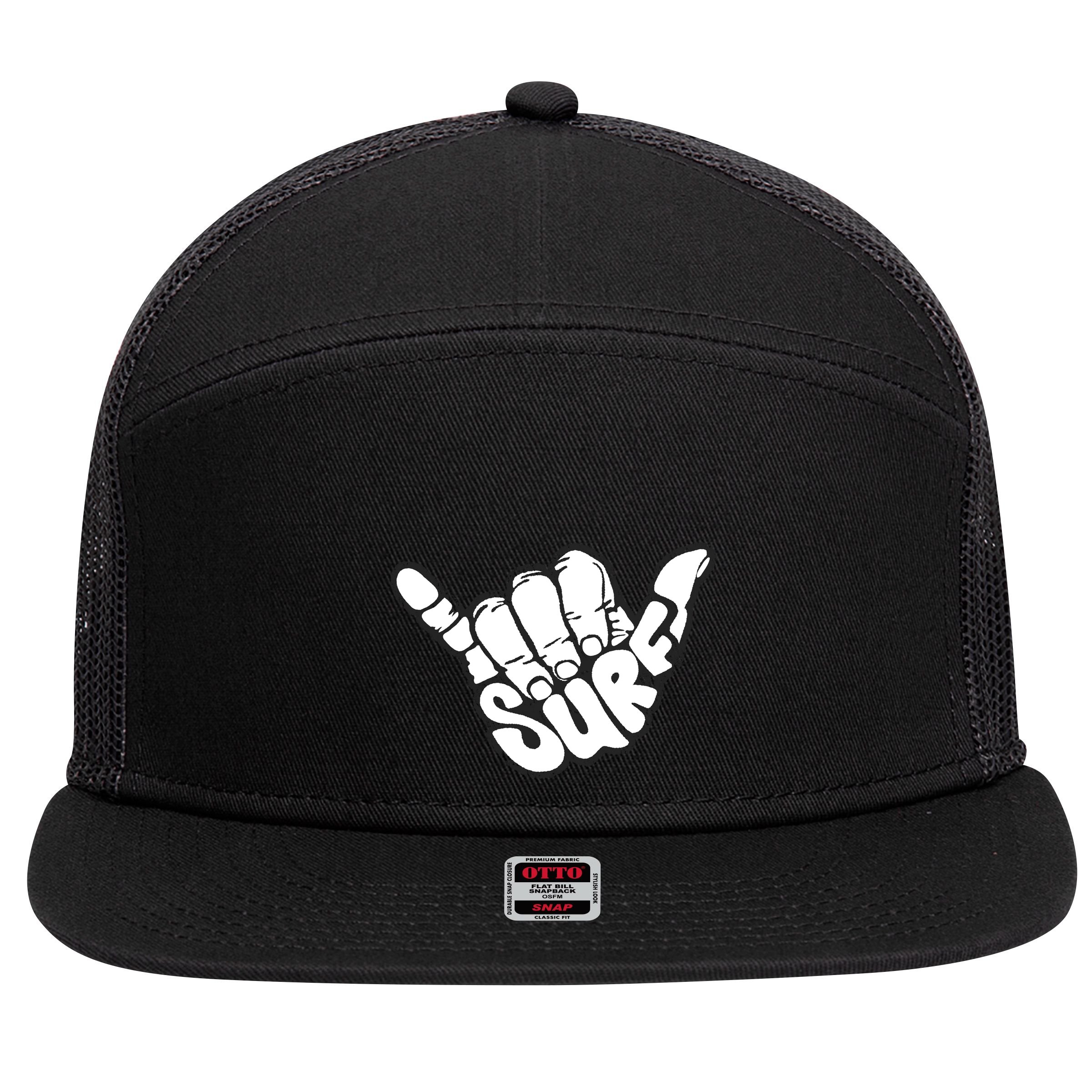 Surfing Hand 7 Panel Mesh Trucker Snapback Hat