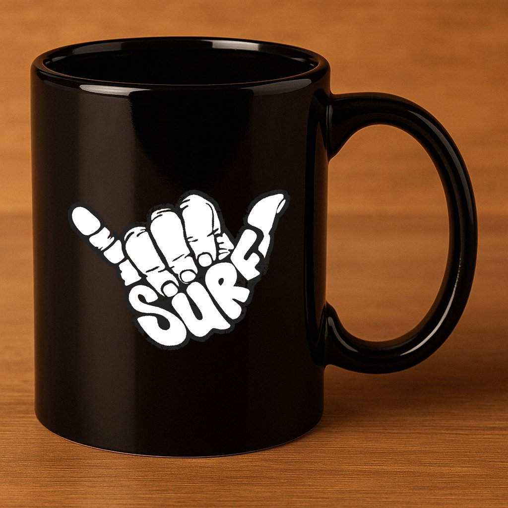 Surfing Hand 11oz C Handle Ceramic Mug