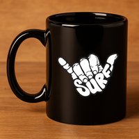 Surfing Hand 11oz C Handle Ceramic Mug