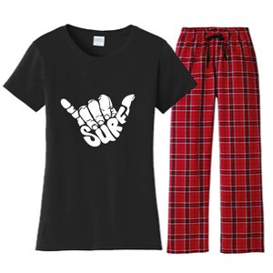 Surfing Hand Women's Flannel Pajama Set