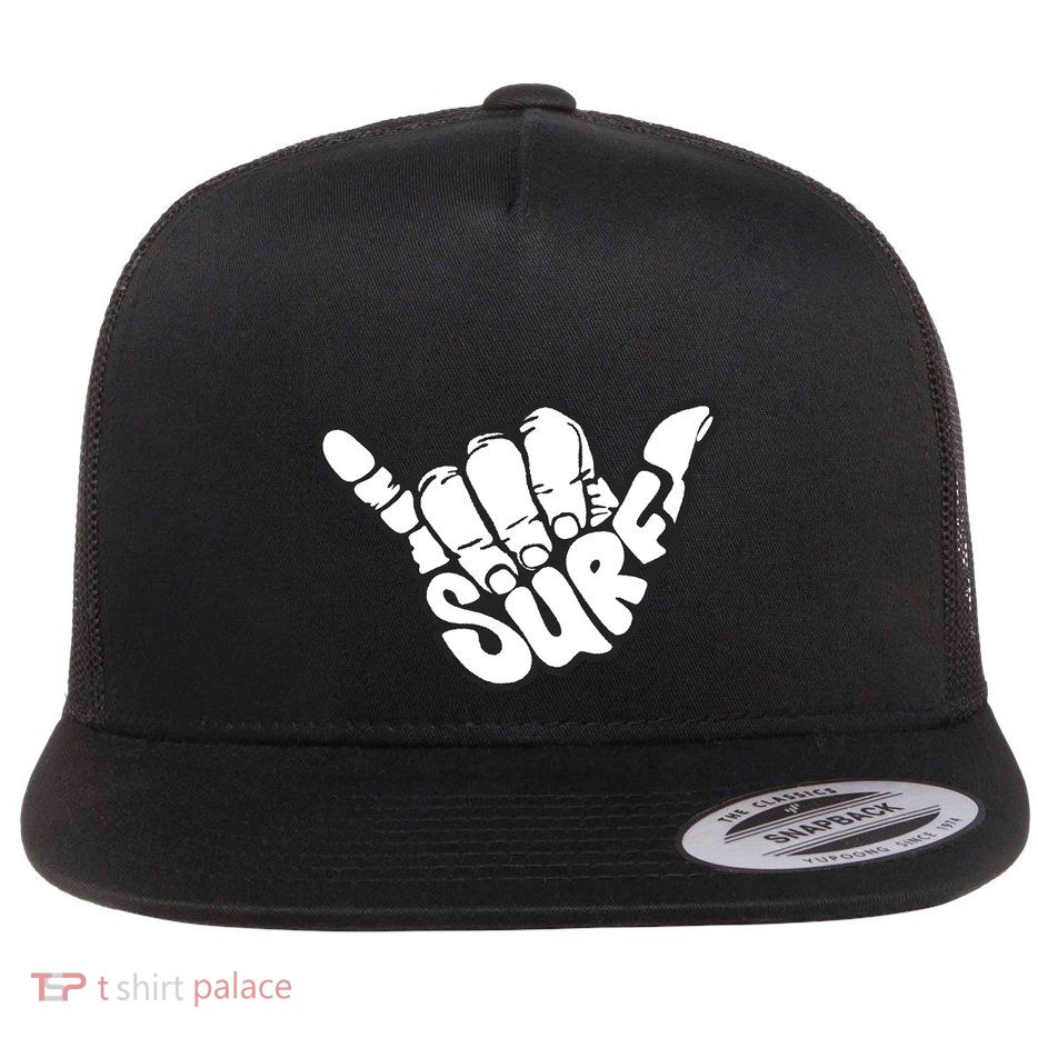 Surfing Hand Flat Bill Trucker Hat