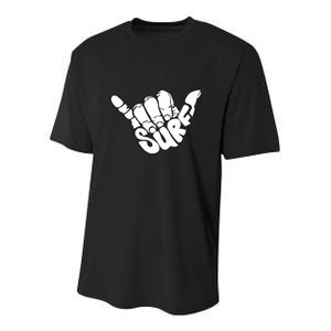 Surfing Hand Youth Performance Sprint T-Shirt