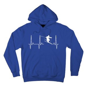 Ski Heartbeat Skiing Winter Snow Sports Skiers Players Art Great Gift Hoodie