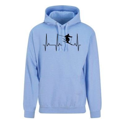 Ski Heartbeat Skiing Winter Snow Sports Skiers Players Art Great Gift Unisex Surf Hoodie