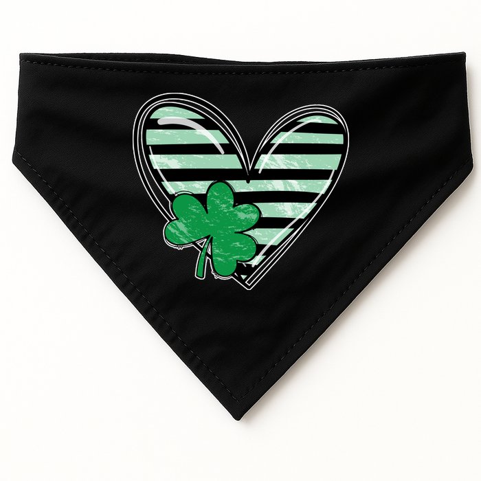 Shamrock Heart St Patrick Day Cute USA-Made Doggie Bandana