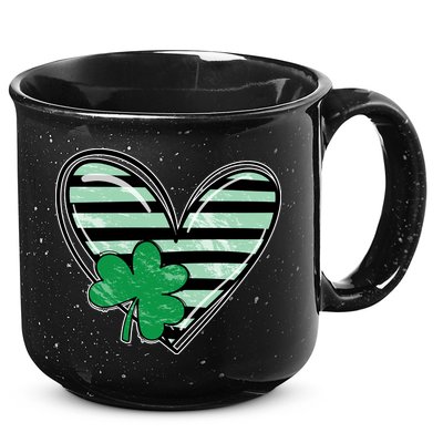 Shamrock Heart St Patrick Day Cute 15oz Campfire Ceramic Mug