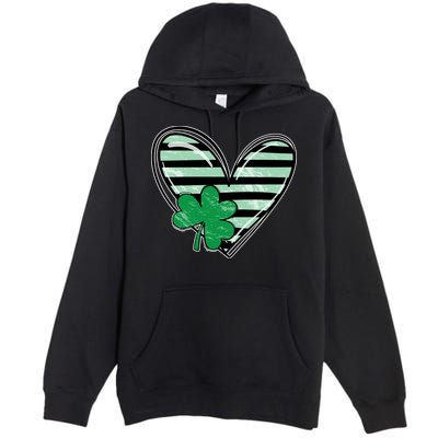Shamrock Heart St Patrick Day Cute Premium Pullover Hoodie