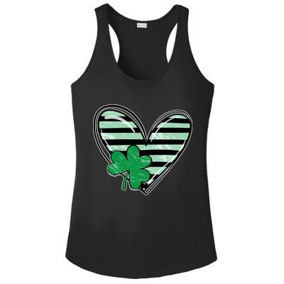 Shamrock Heart St Patrick Day Cute Ladies PosiCharge Competitor Racerback Tank
