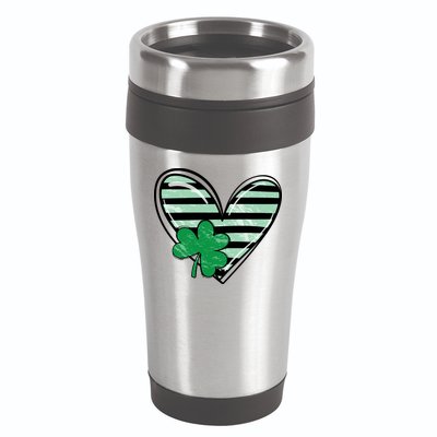 Shamrock Heart St Patrick Day Cute 16oz Travel Tumbler