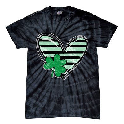 Shamrock Heart St Patrick Day Cute Tie-Dye T-Shirt