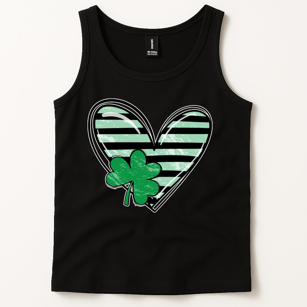 Shamrock Heart St Patrick Day Cute Tank Top