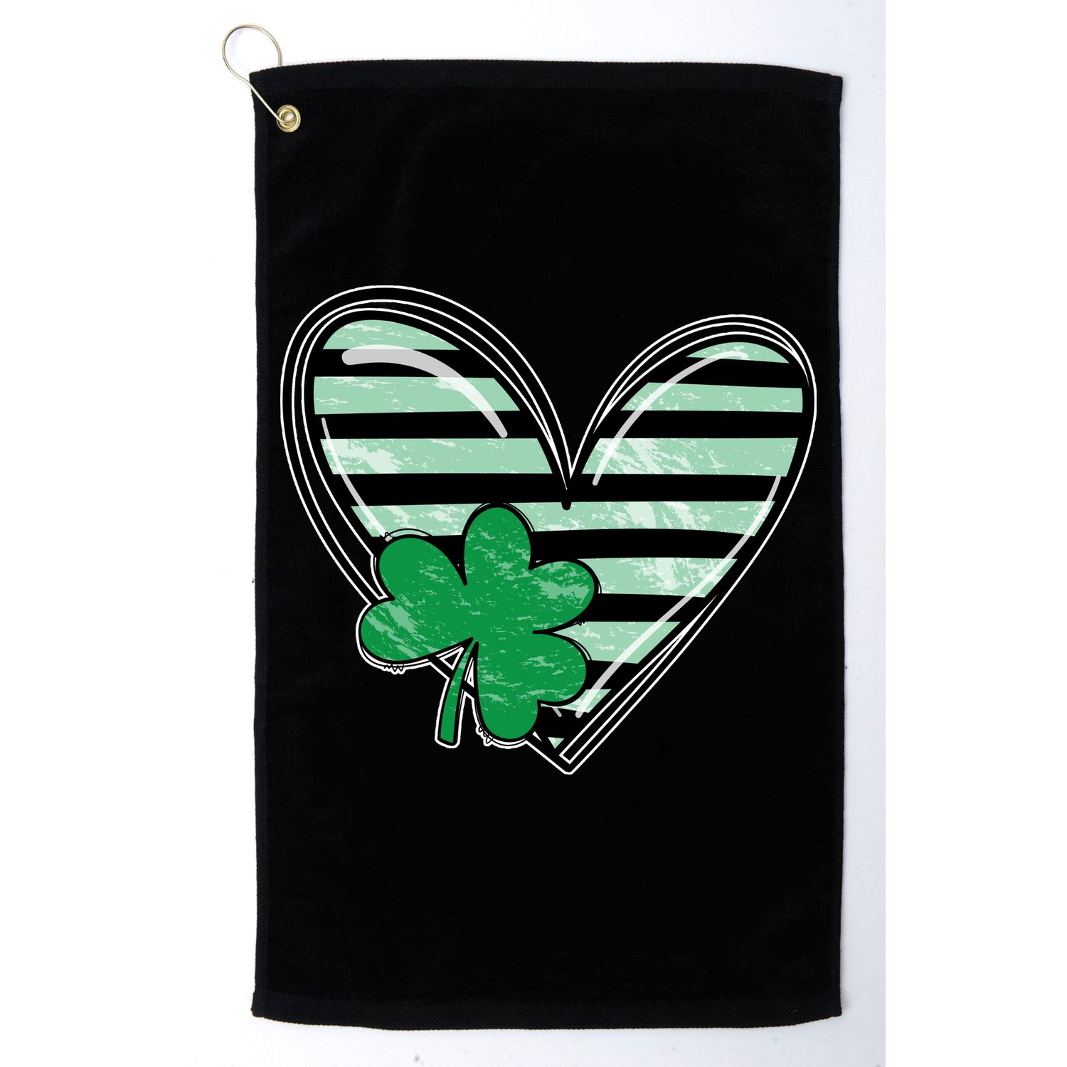 Shamrock Heart St Patrick Day Cute Golf Towel