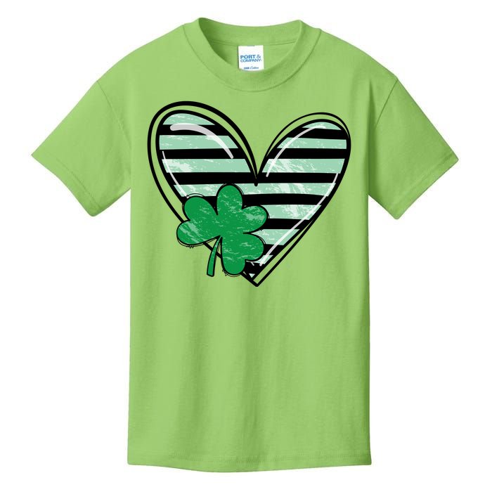 Shamrock Heart St Patrick Day Cute Kids T-Shirt