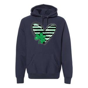 Shamrock Heart St Patrick Day Cute Premium Hoodie