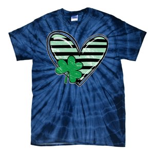 Shamrock Heart St Patrick Day Cute Tie-Dye T-Shirt